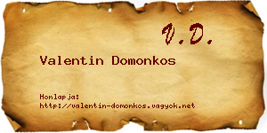 Valentin Domonkos névjegykártya